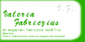 valeria fabriczius business card